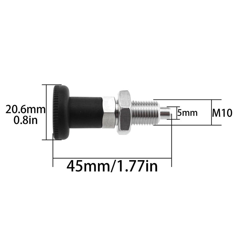 MEETOOT M10 Stainless Steel Spring Return Knob Plunger Push Fit Ball Nose Spring Plunger Spring Return Knob Plunger Spring Indexing Plunger - Image 2